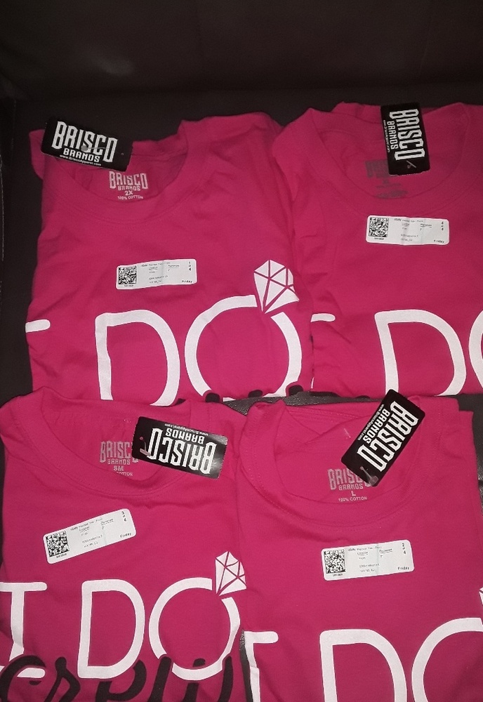 BNWT (4) Hot pink I DO crew bridesmaid shirts!